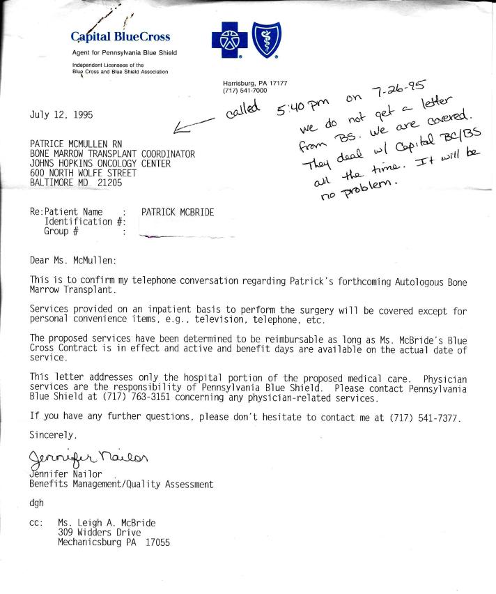 BMT Letter